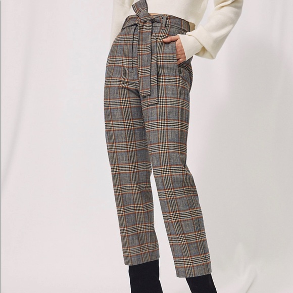 Aritzia tie front plaid pants - Picture 2 of 6